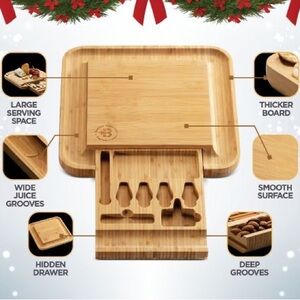 Bambüsi Bamboo Cheese Board with Utensils Set